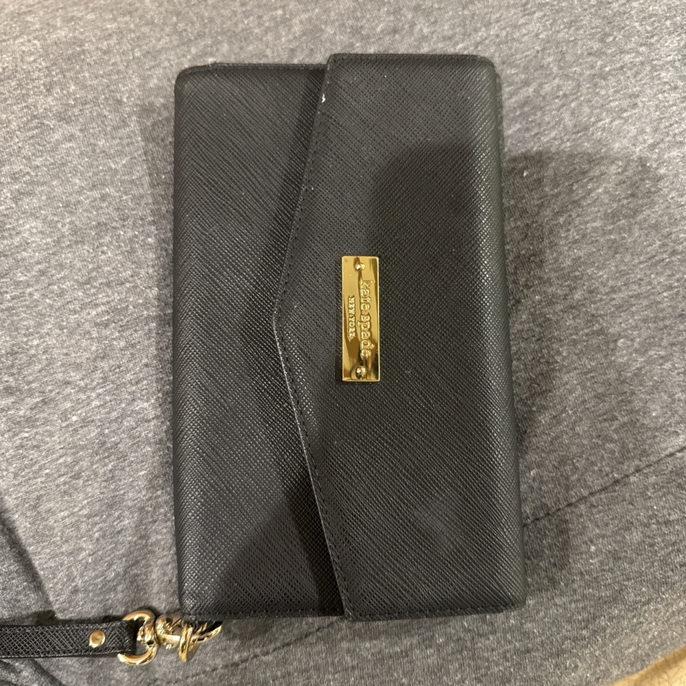Kate Spade  Black Wallet with Gold Accents